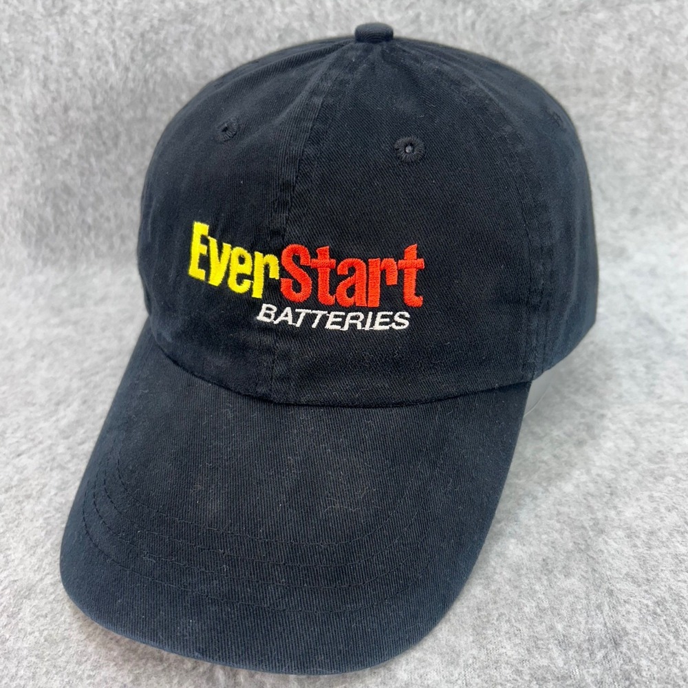 EverStart Batteries Logo Mens Black Falcon Headwear Hat Adjustable OSFM